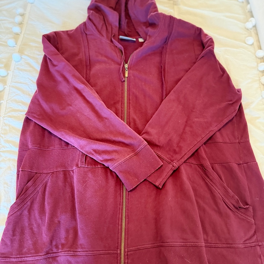 Avenue Women's Maroon Zip-Up Jacket